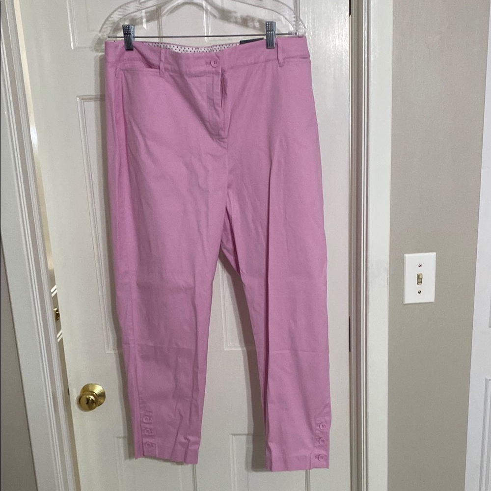 Pink Talbots Perfect Crop Pants Size 14 NWT